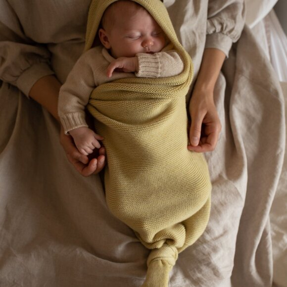 HVID knitwear newborn cocoon. Light yellow, - Picture 2 of 4